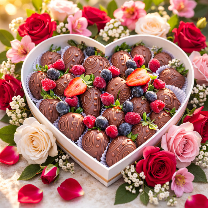 Клубника в шоколаде – подарочная коробка сердце 💝